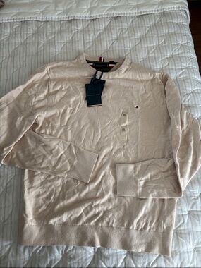 Tommy Hilfiger Men's Crewneck Sweater - Light Beige/Cream